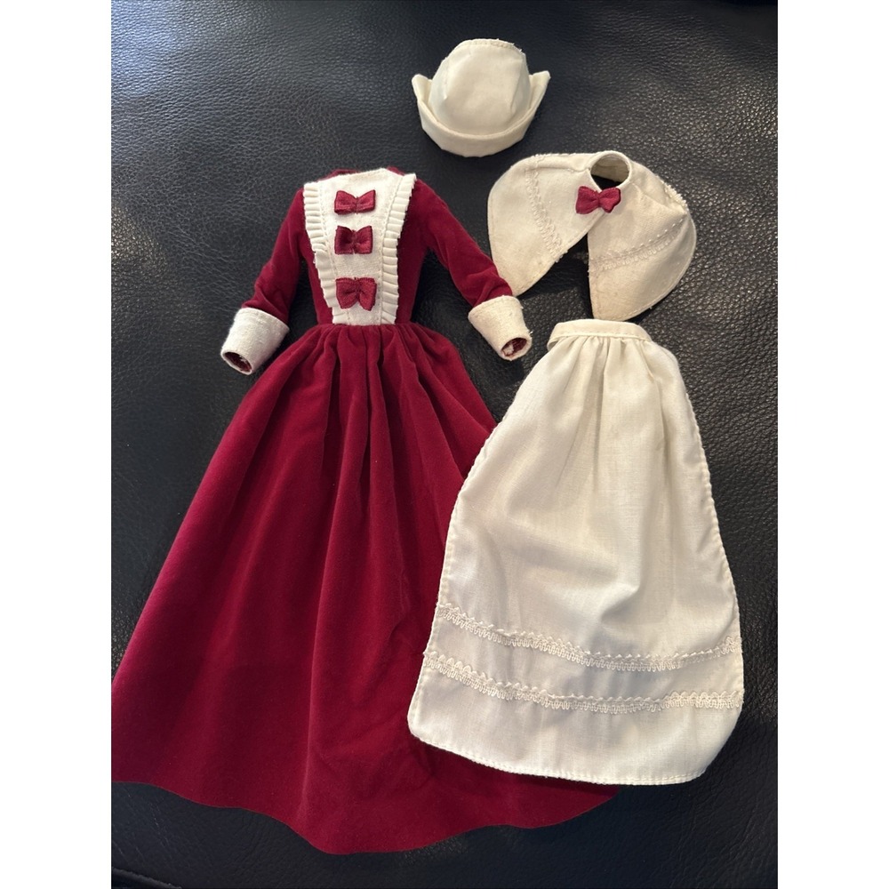 4pc PILGRIM outfit Barbie dress Thanksgiving fashion bonnet apron doll clothes